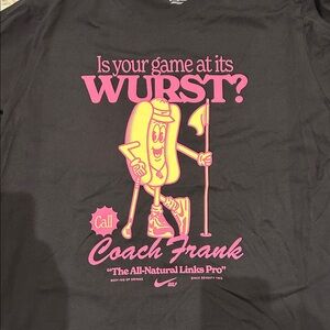 Nike Black Tee Golf short sleeve size XL with Pink and Yellow Graphic NWT